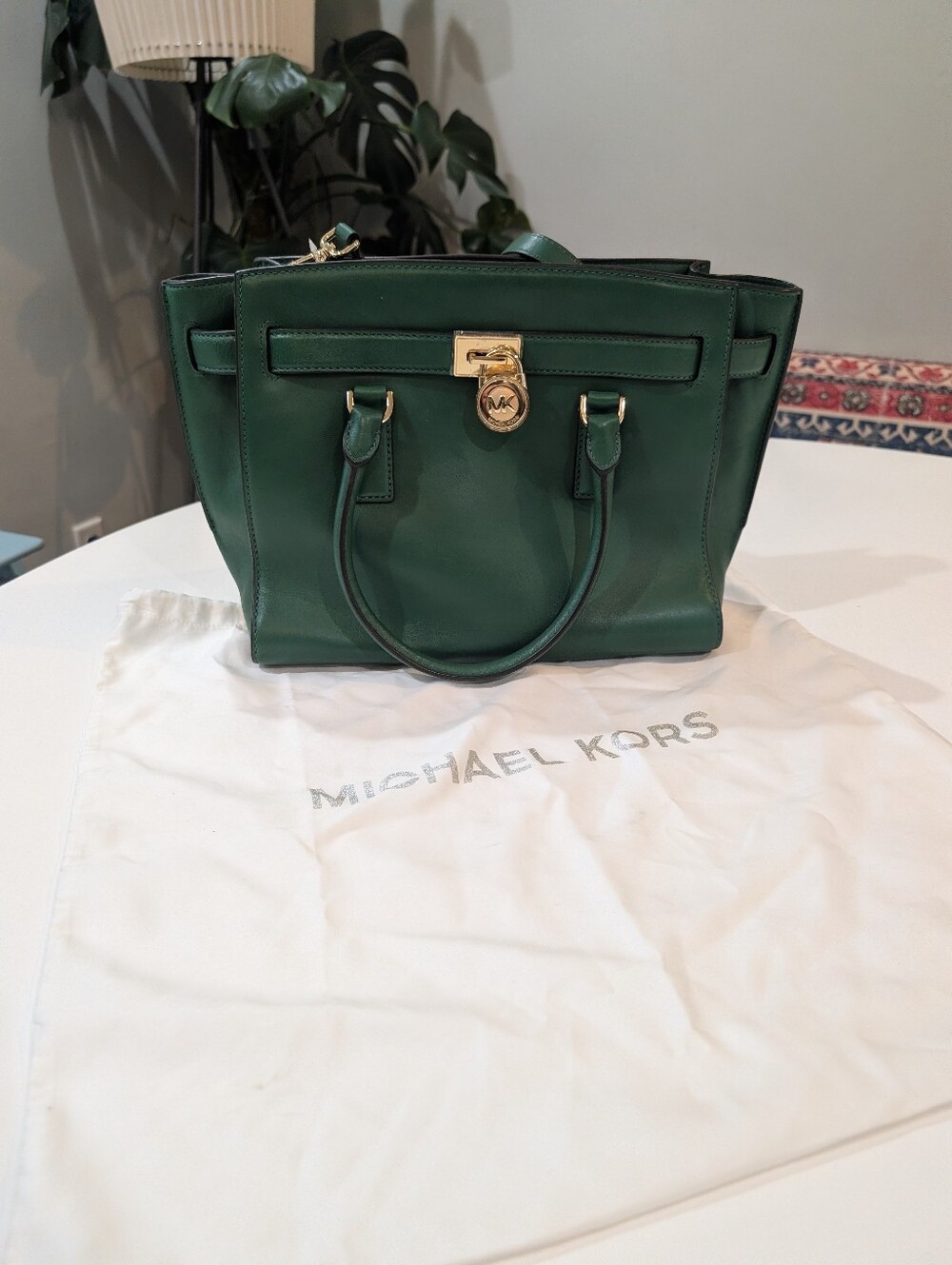 Michael Kors Emerald Green Leather Satchel - Picture 2 of 7